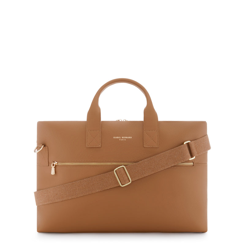 Isabel Bernard Honoré Anique Camel Kalfsleren Handtas IB25062-zoom-