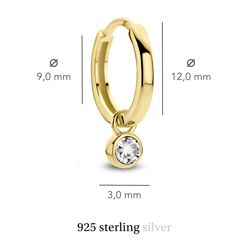 Violet Hamden Venus 925 Sterling Zilveren Gold Plated oorringen met Geboortesteen VH360015-MAR-zoom-