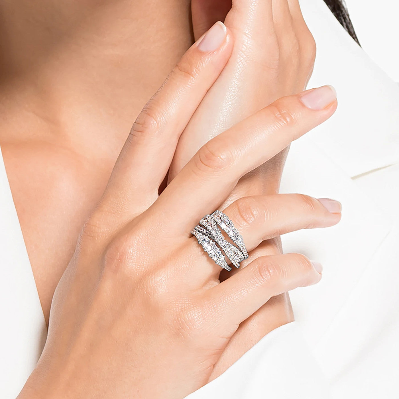 Swarovski Twist Silver Ring 5584650