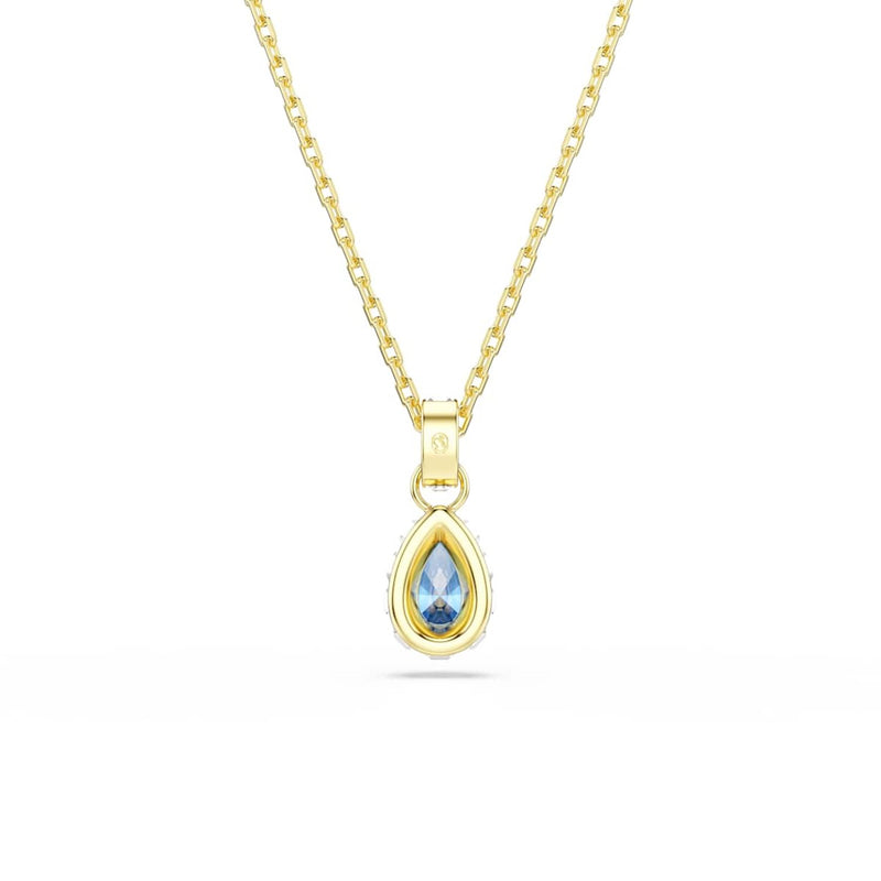 Swarovski Chroma Gouden Ketting met Blauwe Kristallen Hanger 5757786-zoom-