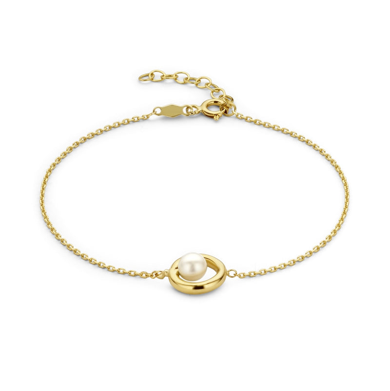 Beloro Jewels Regalo d'Amore 9 karaat gouden ketting en armband cadeauset met parel BO90018-zoom-