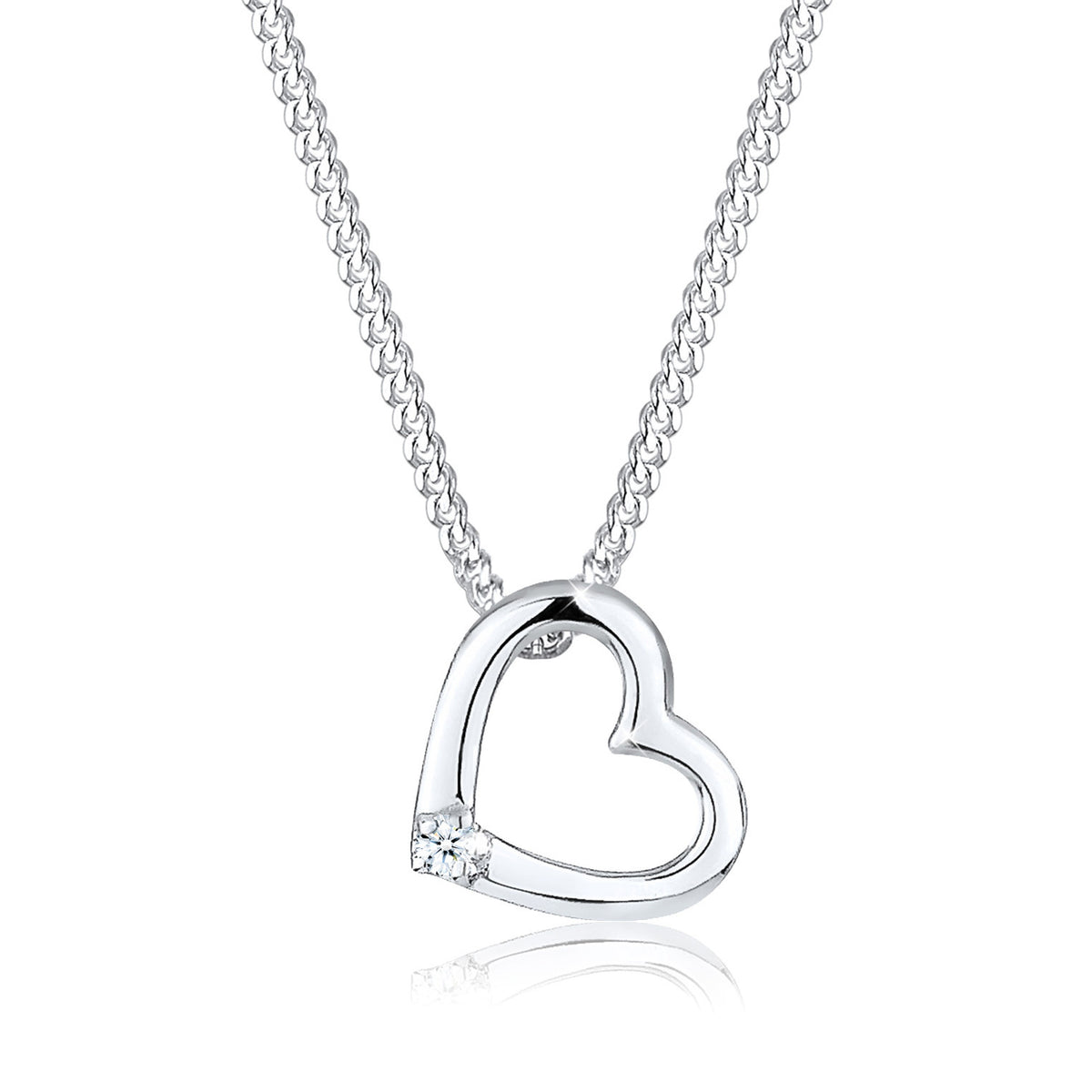 Elli 925 Sterling Silver Necklace with Diamond (0.015 ct) 2004-BF-0007687-001