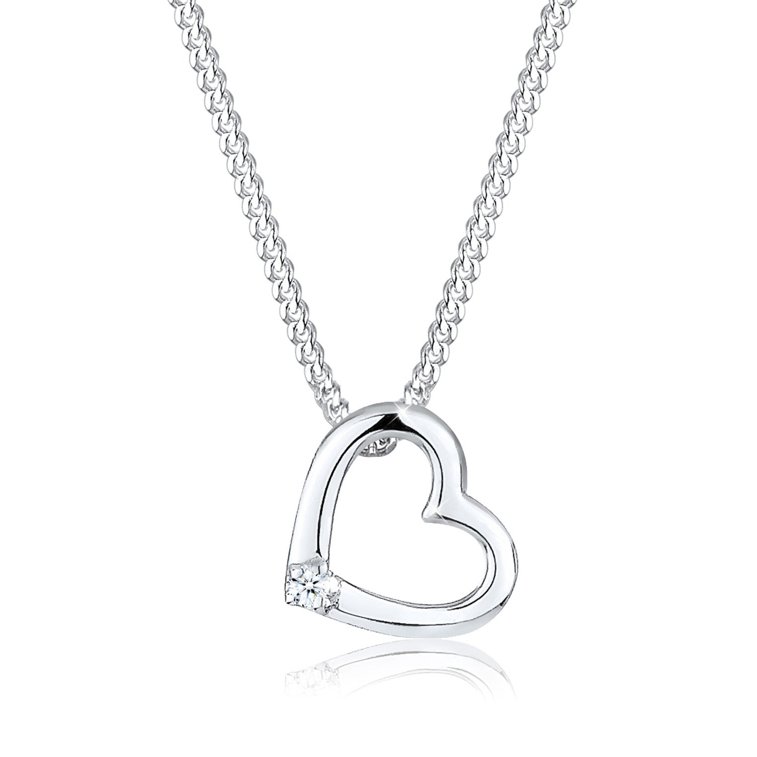 Elli 925 Sterling Silver Necklace with Diamond (0.015 ct) 2004-BF-0007687-001