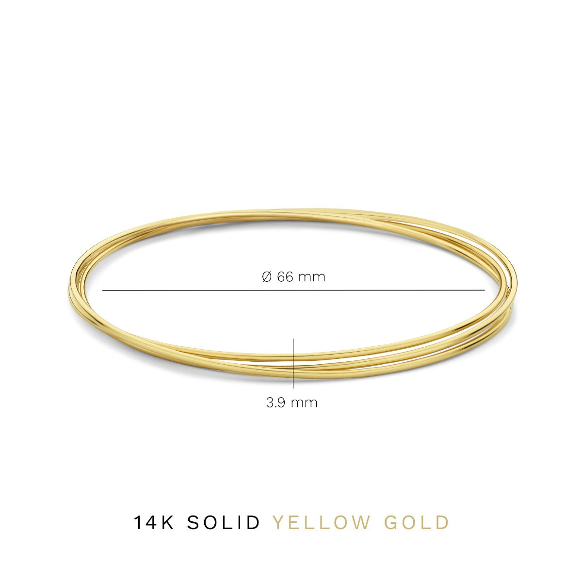 Isabel Bernard Cour d'Honneur Adora 14 Carat Golden Bangle Set IB320110