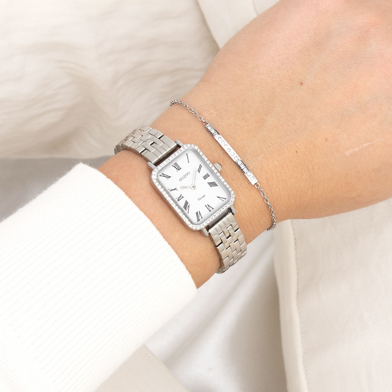 OOZOO Vintage Silver and White Women's Watch C20413-zoom-