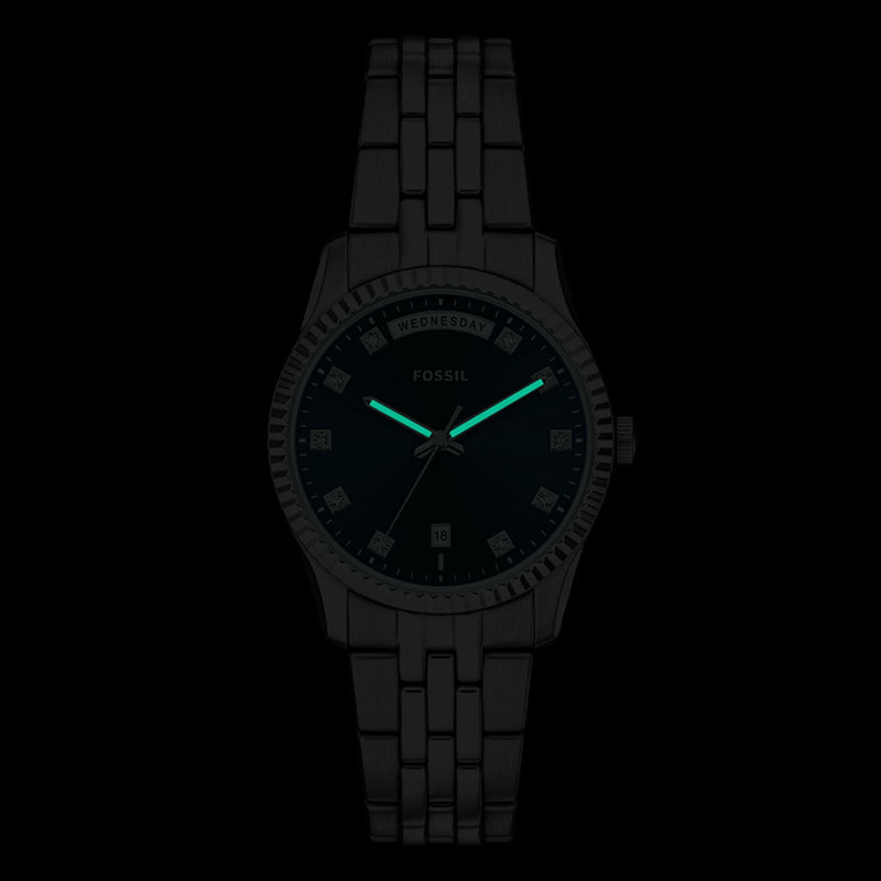 Fossil Scarlette Round Blue Dial Watch ES5457-zoom-