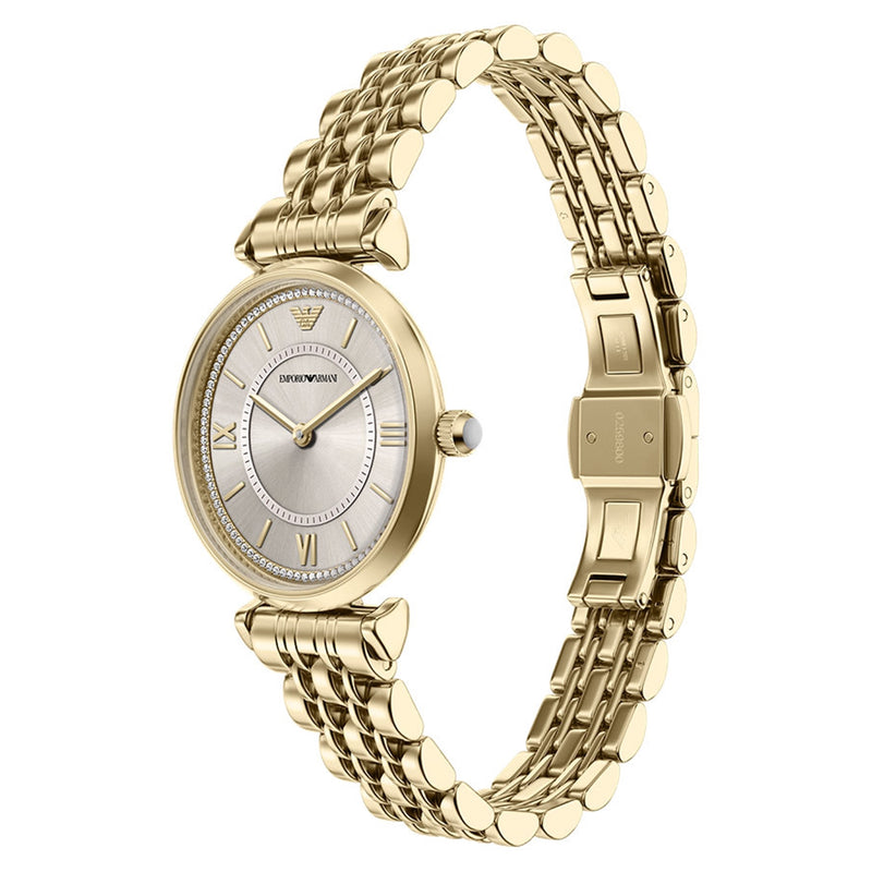 Emporio Armani Round Gold Dial Watch AR11766-zoom-