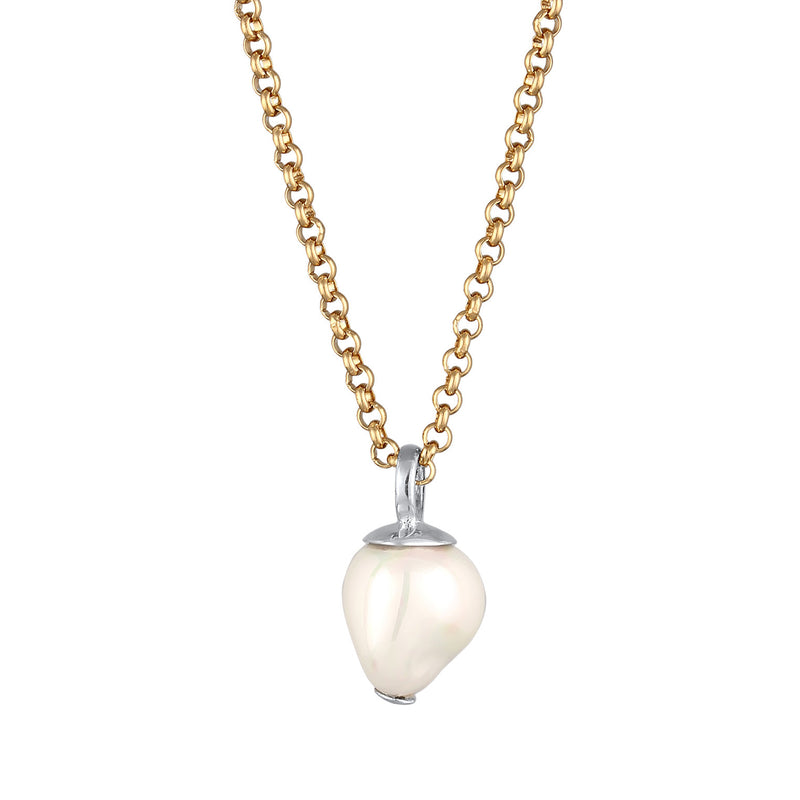 Elli 925 Sterling Silver Pearl Necklace Gold plated with Pearl 2004-BF-0008251-001-zoom-