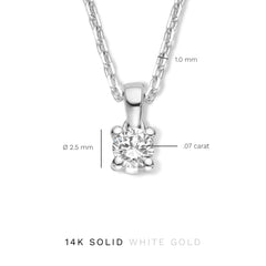 Isabel Bernard De la Paix Celesse 14 Carat Whitegold Necklace | diamond 0.07 ct | IBD350005