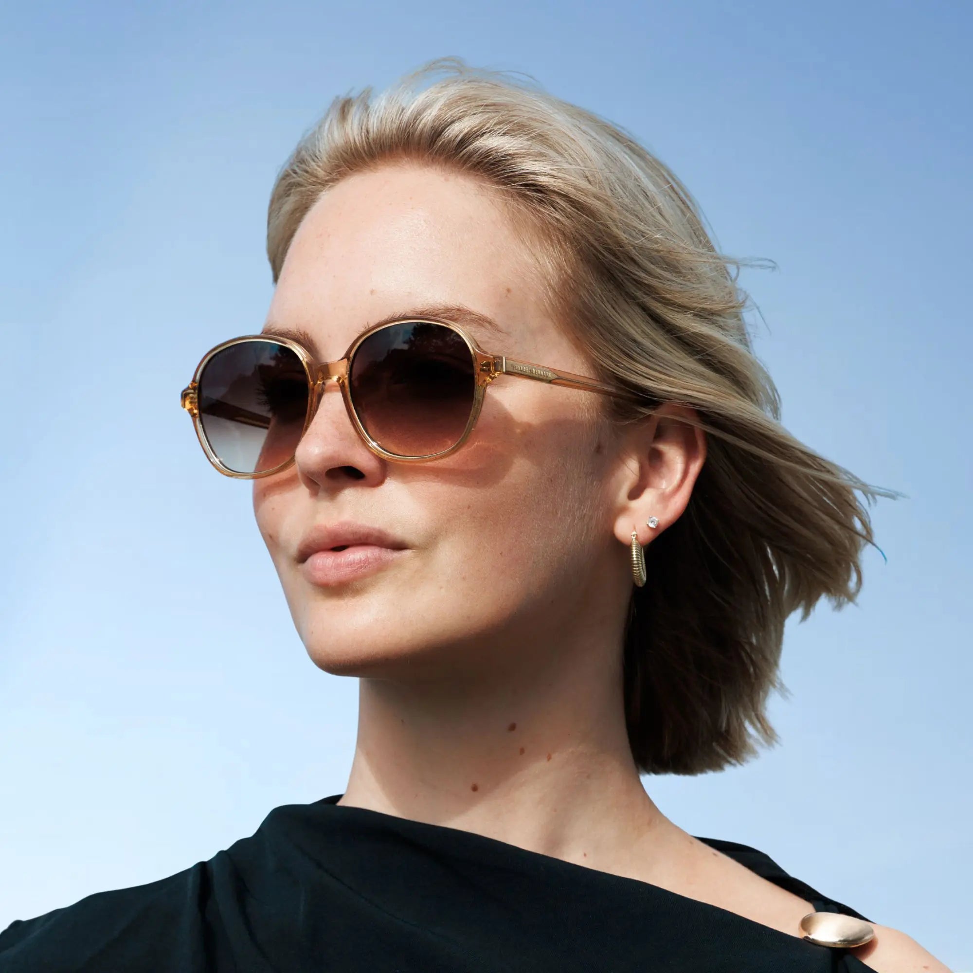 Isabel Bernard La Vilette Transparent Brown Sunglasses IB380010-14-14
