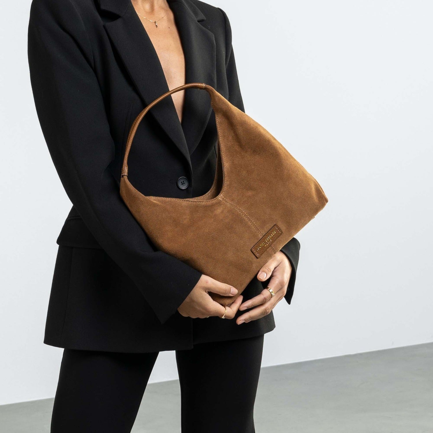 Isabel Bernard Honoré Grace mini brown suede handbag IB21132-130