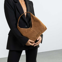 Isabel Bernard Honoré Grace mini brown suede handbag IB21132-130
