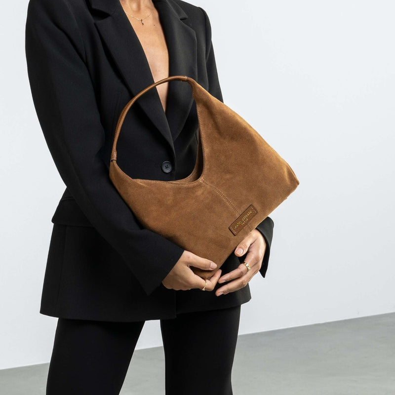 Isabel Bernard Honoré Grace mini bruine suède handtas IB21132-130-zoom-