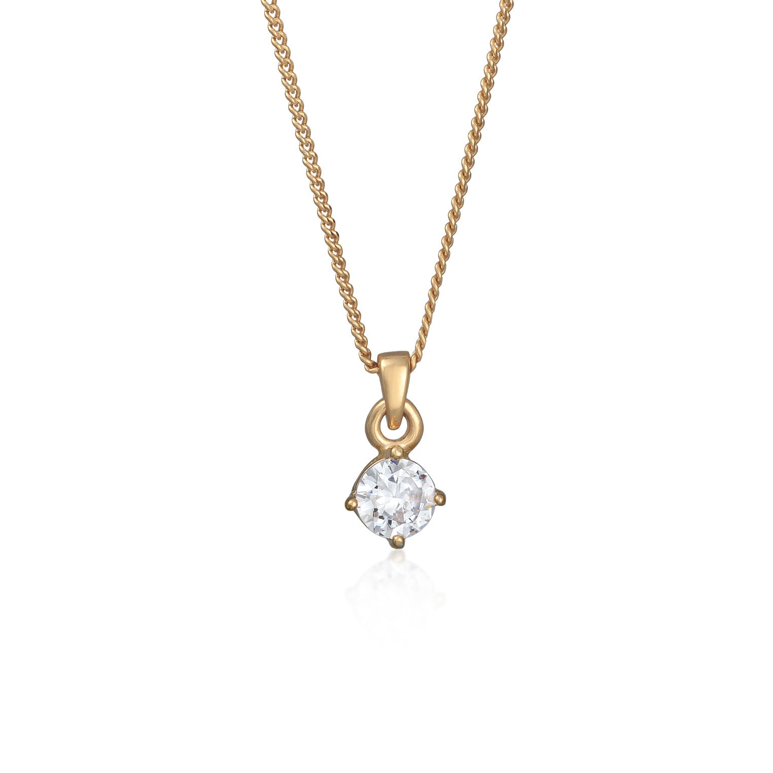 Elli 925 Sterling Silver Solitaire Necklace 2004-BF-0007954-001