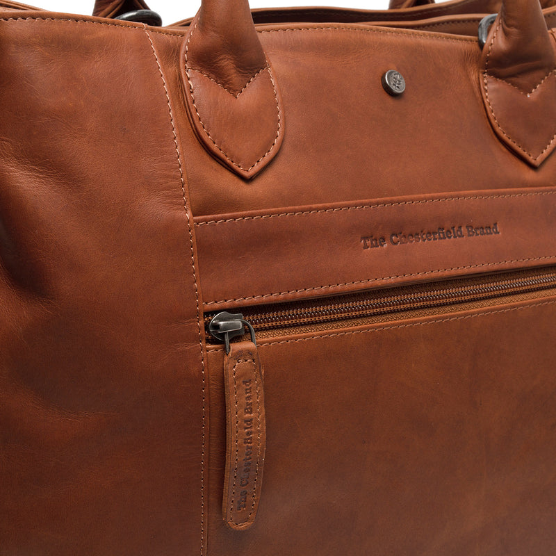The Chesterfield Brand Passau Cognac Leather Handbag C48.129831-zoom-