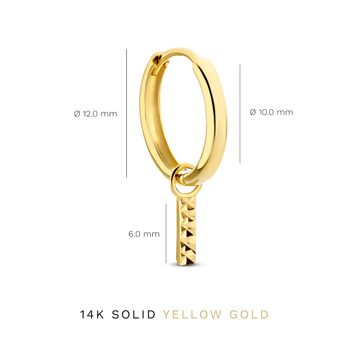 Isabel Bernard Rivoli Laura 14 Carat Golden Hoop Earrings IB360151