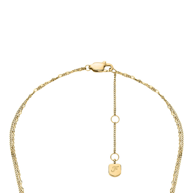 Fossil Sutton Gold Coloured Stainless Steel Necklace JF04906710-zoom-