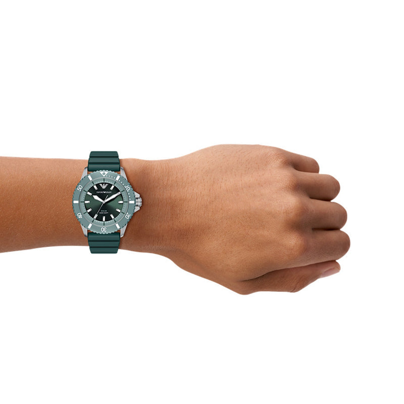 Emporio Armani World Explorer Green Dial Solar Watch AR11786-zoom-