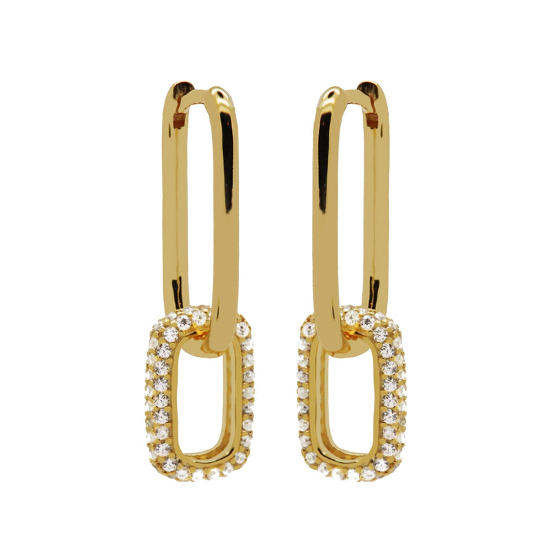 Karma 925 Sterling Silver Zirconia Densely Earrings H232GP-zoom-