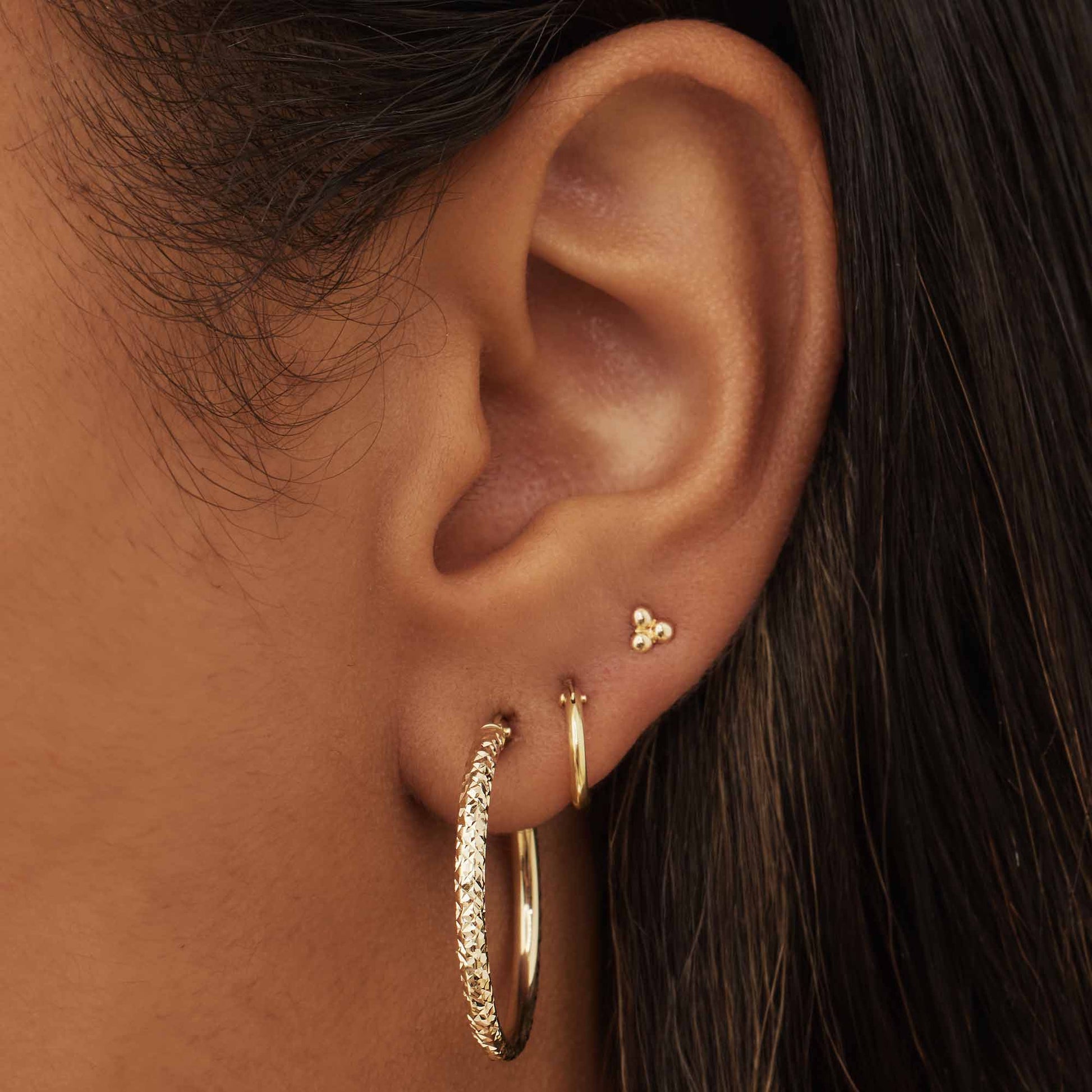 Isabel Bernard Rivoli Laura 14 Carat Golden Hoop Earrings IB360161