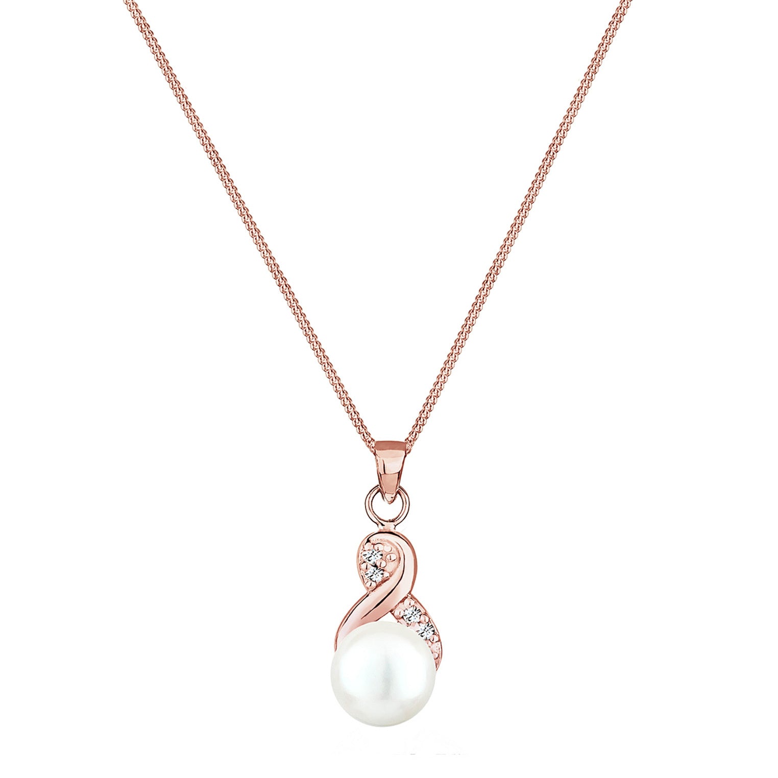 Elli 925 Sterling Silver Pearl Necklace with Pearl 2004-BF-0007988-001