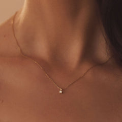 Isabel Bernard De la Paix Celesse 14 Carat Golden Necklace | diamond 0.07 ct | IBD350002