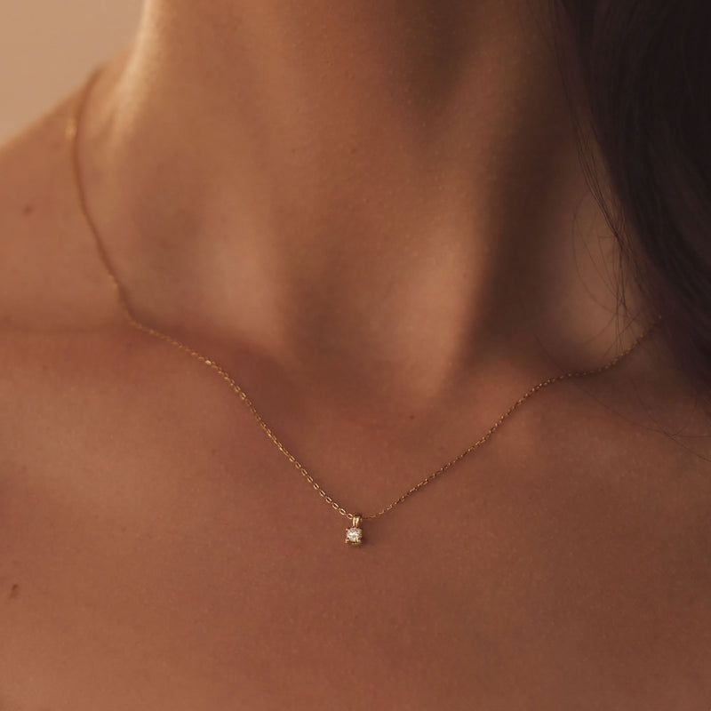 Isabel Bernard De la Paix Celesse 14 karaat gouden collier | diamant 0.07 ct | IBD350002-zoom-