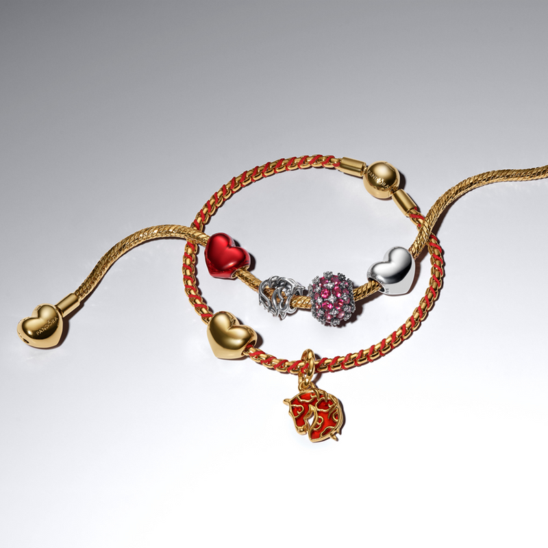 Pandora Moments Gold Plated Red Fire Horse Murano Glass Pendant Charm 764431C01-zoom-