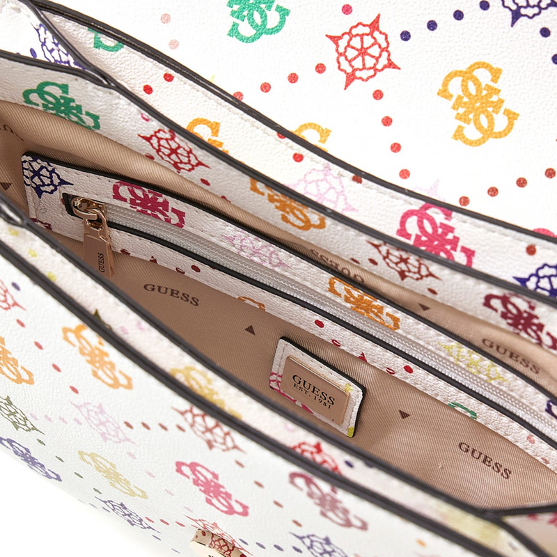 Guess Emelie Multi Logo Flap Shoulder Bag HWGM99-28200-MUO-zoom-