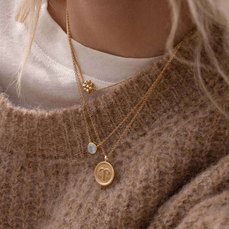 Violet Hamden Venus 925 Sterling Zilveren Gold Plated Ketting met Geboortesteen VH340010-JUL-zoom-