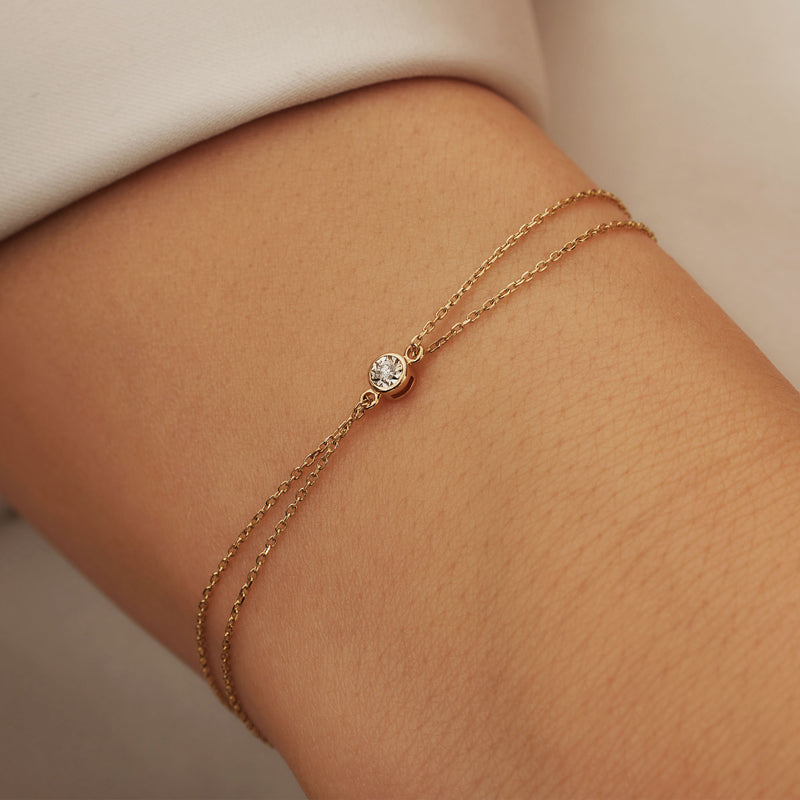 Isabel Bernard De La Paix Inaya 14 Karaat Gouden Armband | Diamant 0.02 ct | IBD320011-zoom-