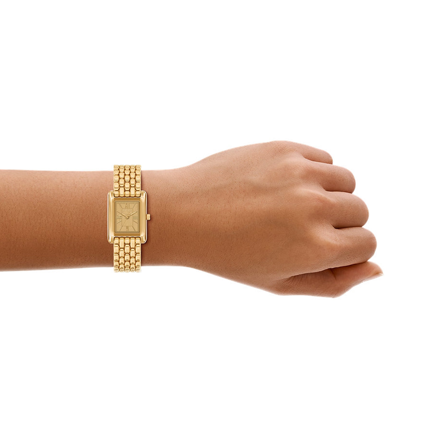 Michael Kors Essex Rectangular Gold Dial Watch MK4997