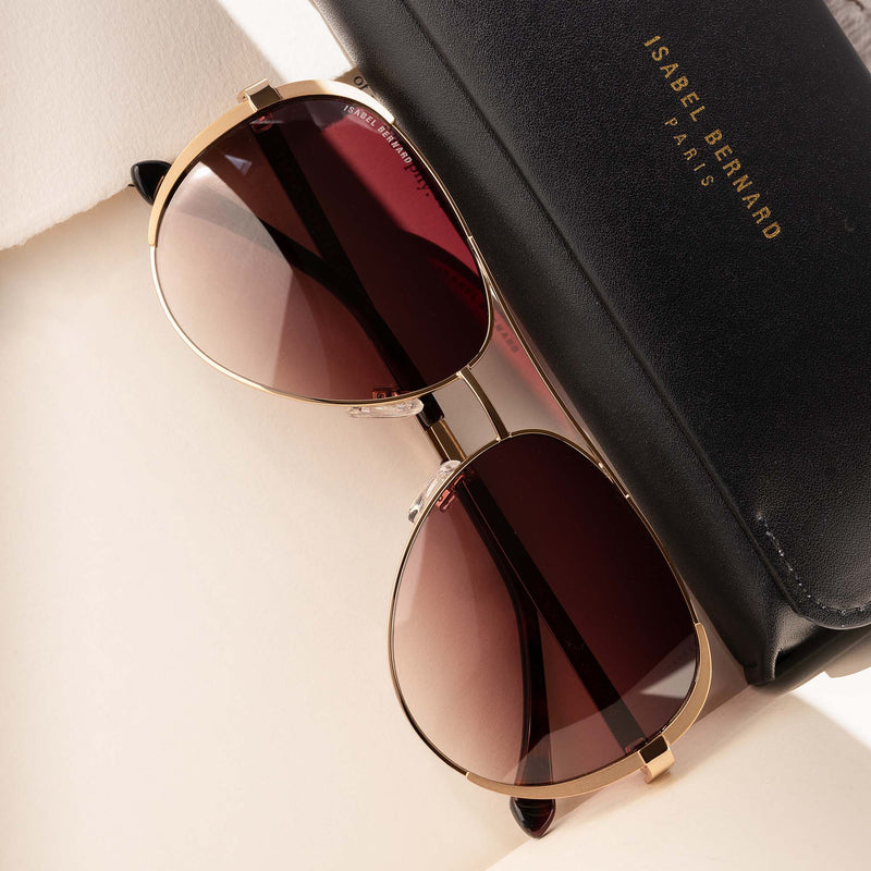 Isabel Bernard La Villette Ruby Goudkleurige Aviator Zonnebril IB400004-15-14-zoom-