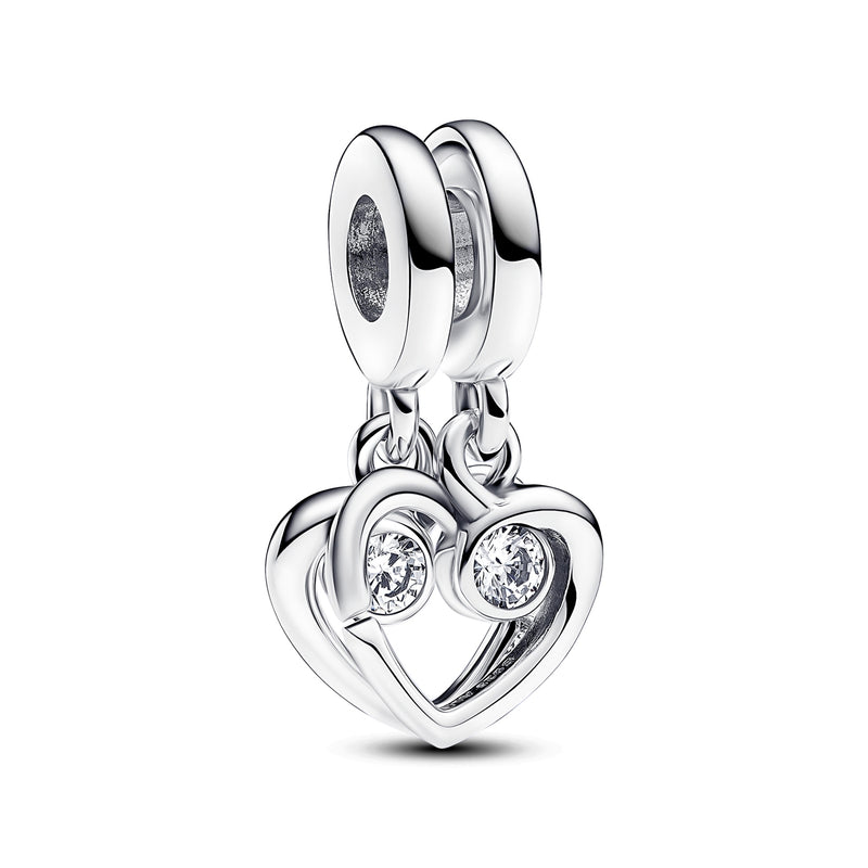 Pandora Moments 925 Sterling Zilveren Dubbele Hart Bedel 793232C01-zoom-