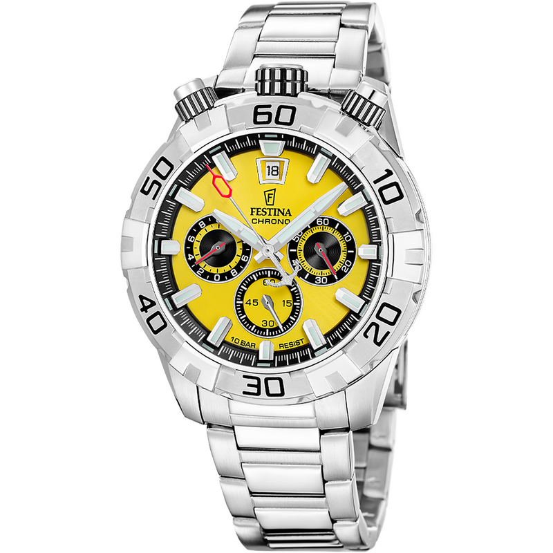 Festina Bullhead Yellow Chronograph Men's Watch F20743/4-zoom-