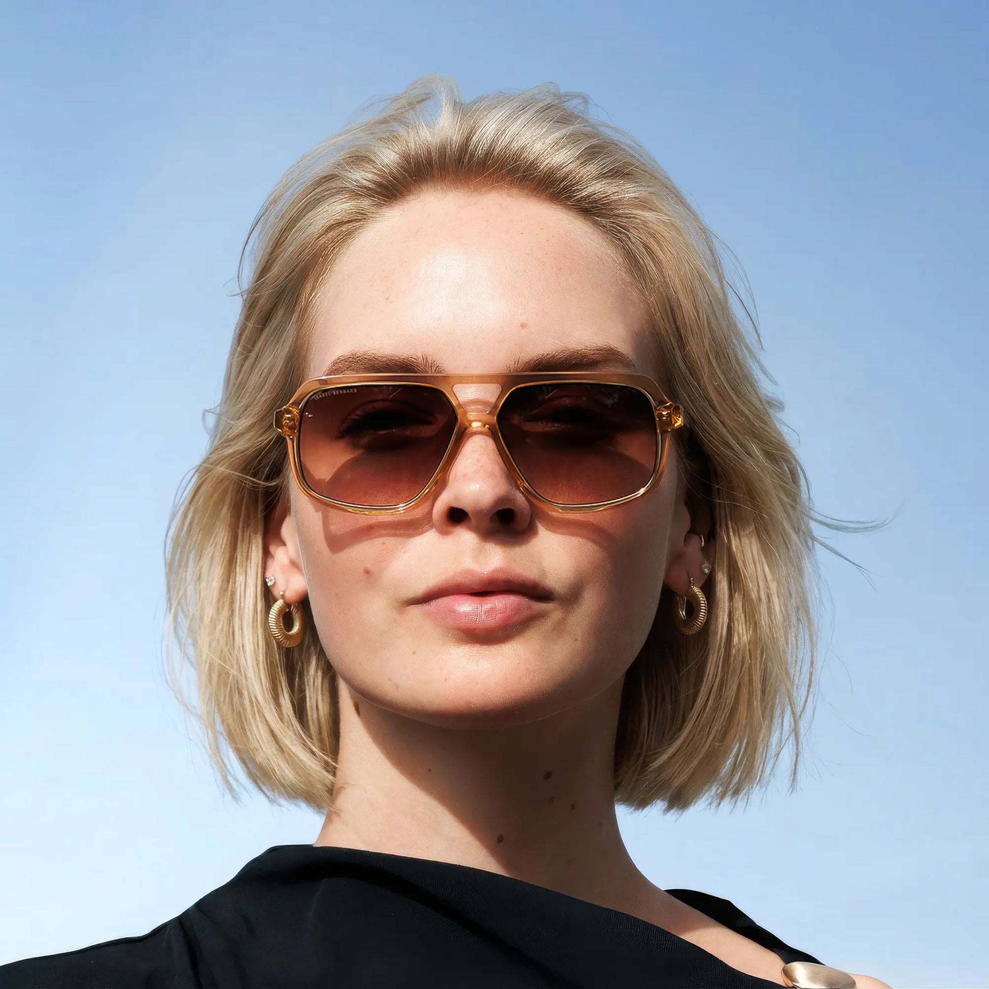 Isabel Bernard La Vilette Transparent Brown Sunglasses IB380009-14-14