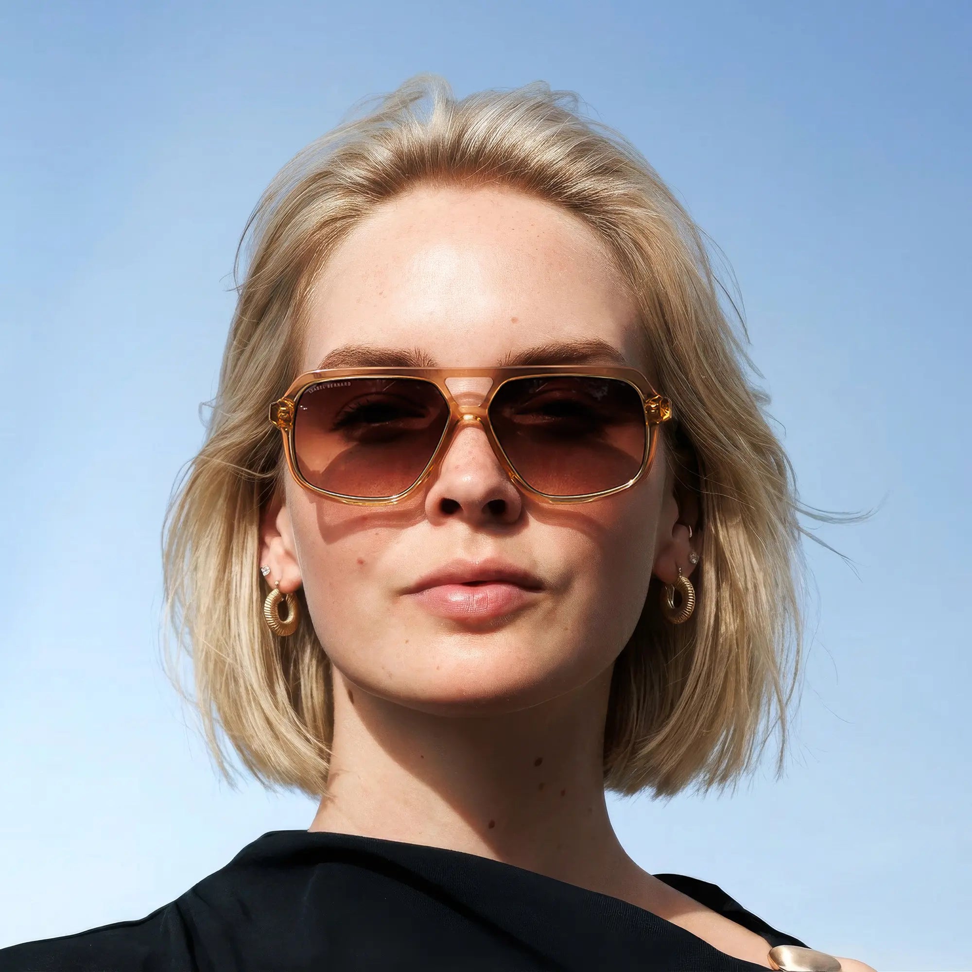 Isabel Bernard La Vilette Transparent Brown Sunglasses IB380009-14-14