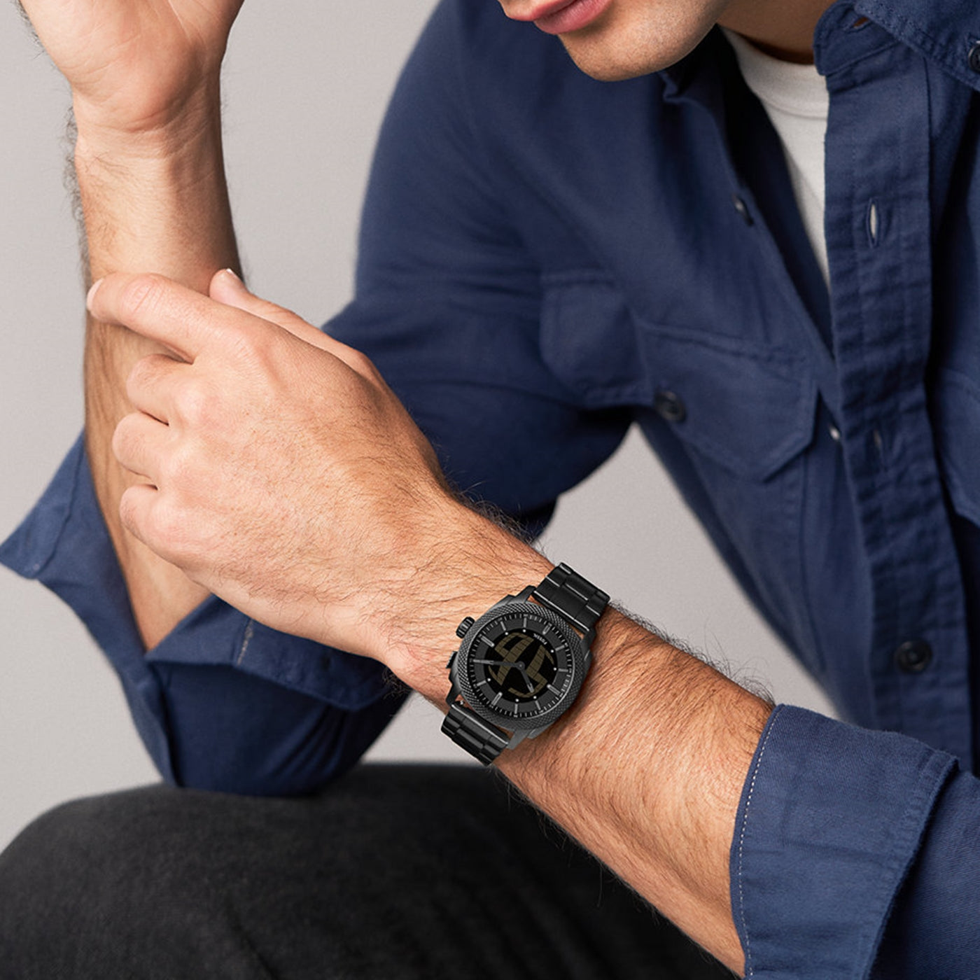 Fossil Machine Round Black Dial Watch FS6156