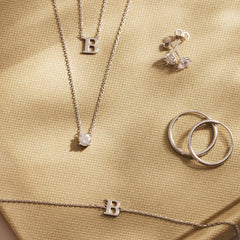 Isabel Bernard Saint Germain Chloé 14 Carat Whitegold Initial Necklace IB340061-A