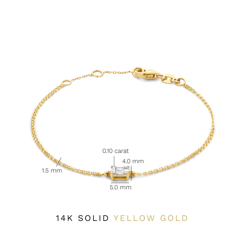 Isabel Bernard De la Paix Maxime 14 Karaat Gouden Armband | Diamant 0.10 ct | IBD320009-zoom-
