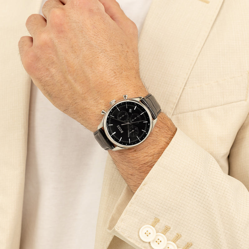 Hugo Boss Gregor Zwart Heren Horloge 2002-HB1514049-zoom-