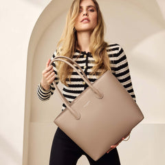 Isabel Bernard Honoré Lysanne Taupe Calfskin Shopper IB25023