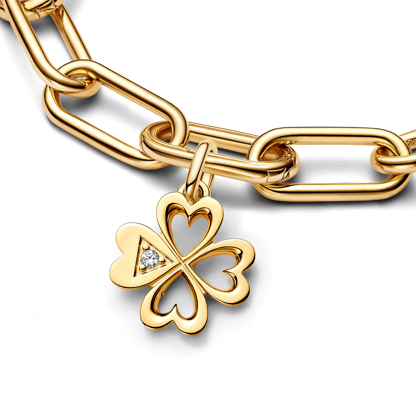 Pandora Me Heart Four-leaf Clover Charm 763034C01with14 Carat Gold Plating
