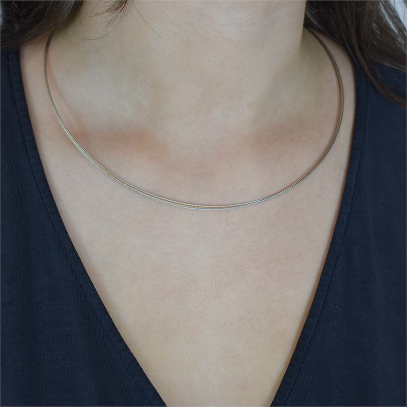 Boccia Titanium Zilveren & Gouden Coloured Ketting 2002-0804-0250-zoom-