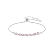 Swarovski Matrix Tennis Zilverkleurige Armband met Roze Accenten 5763042