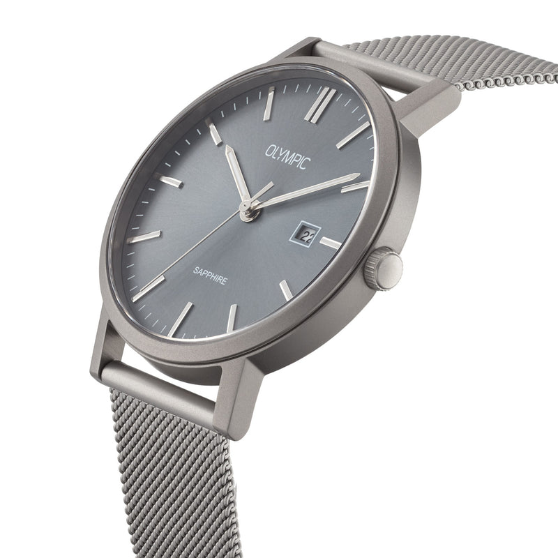 Olympic Titanium Grijs Herenhorloge OL26HTS002-zoom-