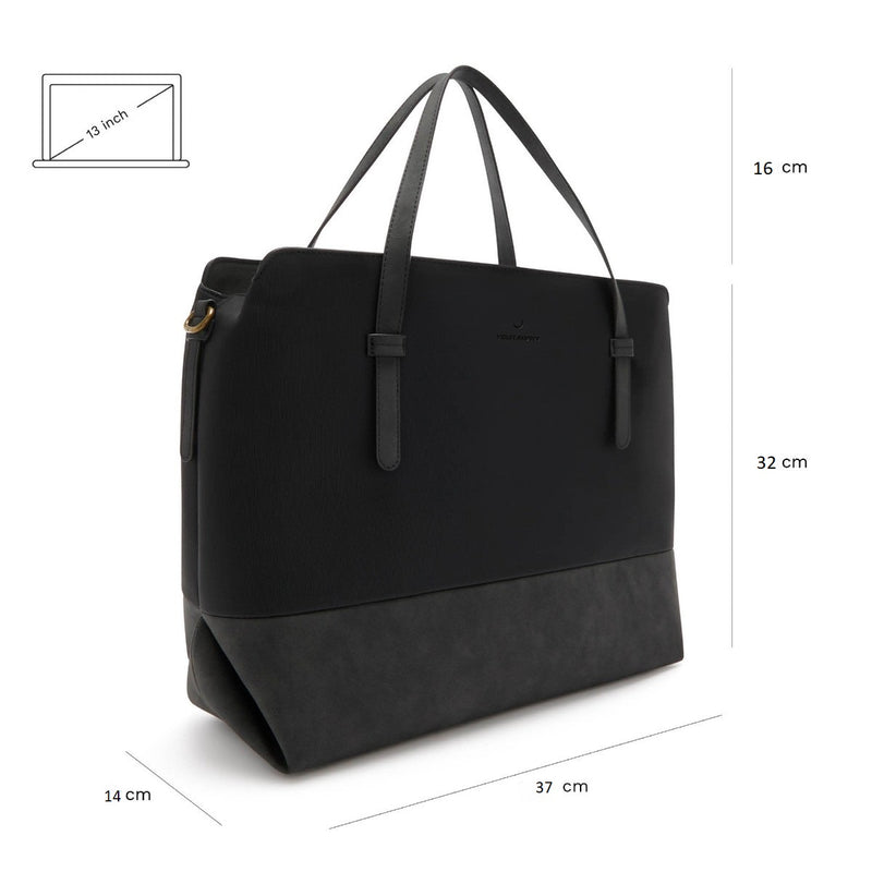 Violet Hamden Essential Bag Zwarte Schoudertas met 13 inch Laptopvak VH25034-zoom-