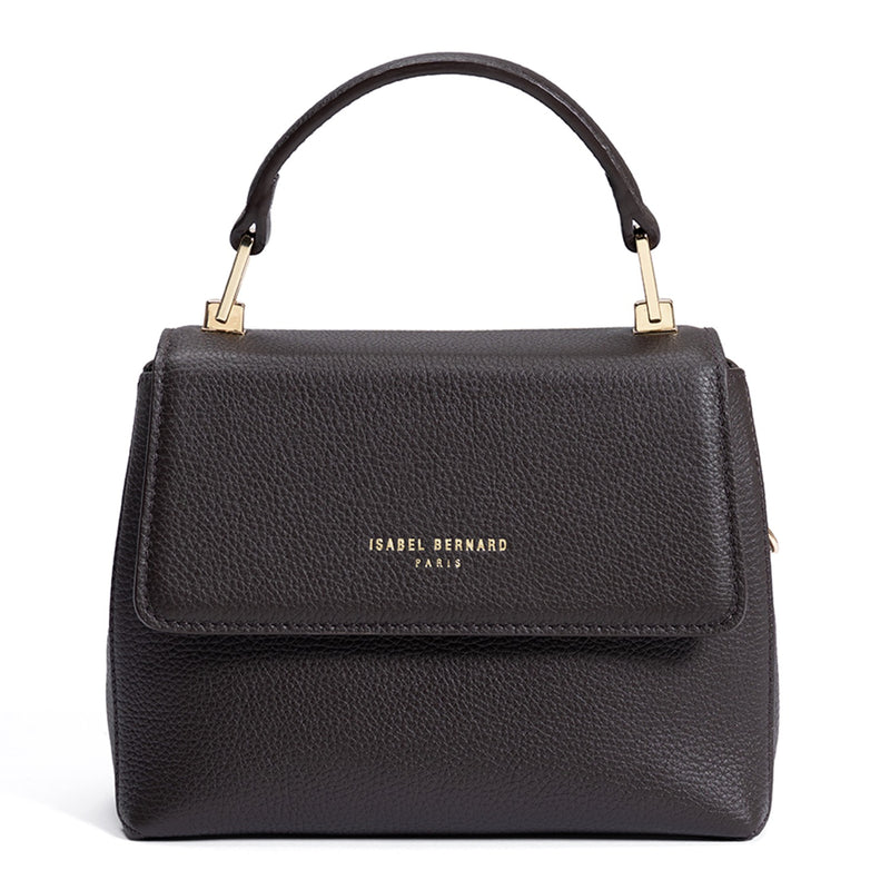 Isabel Bernard Femme Forte Heline Bruine Handtas van Kalfsleer IB21130-zoom-