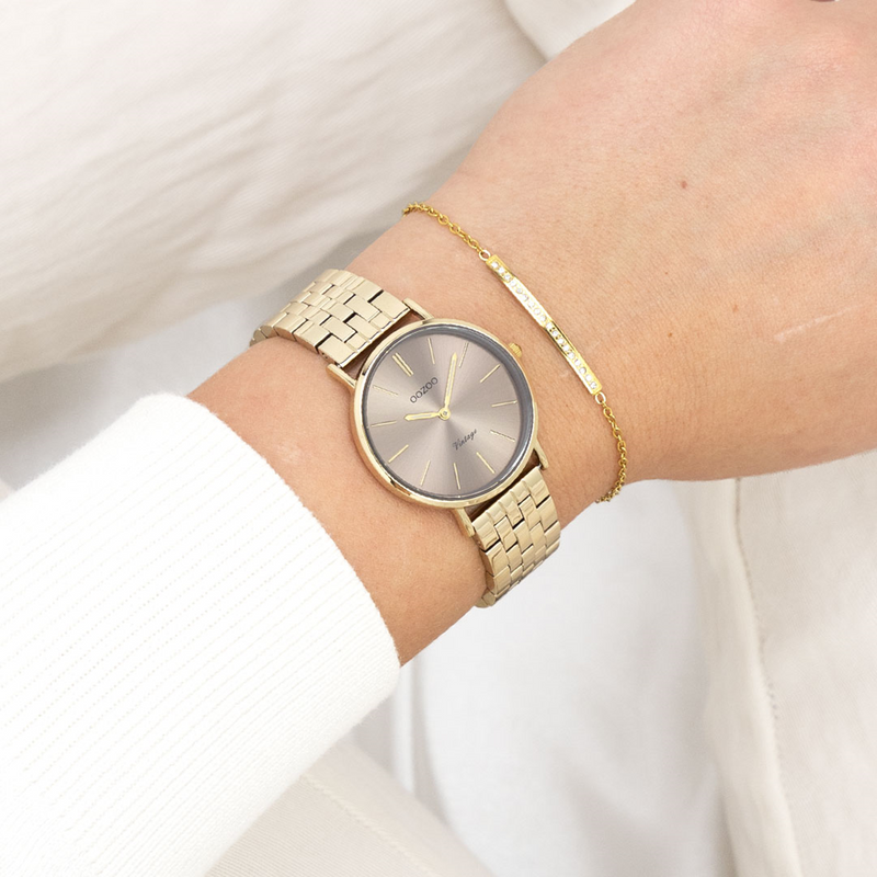 OOZOO Vintage Gold and Taupe Women's Watch C20408-zoom-