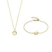 Beloro Jewels Regalo d'Amore 9 karaat gouden ketting en armband cadeauset met parel BO90018